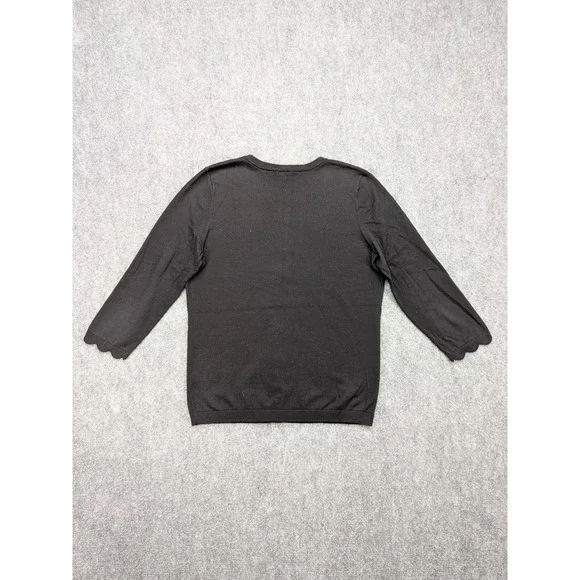 Talbots Womens Cardigan Small Scalloped Trim Old Money Capsule Career Layering - Picture 7 of 8